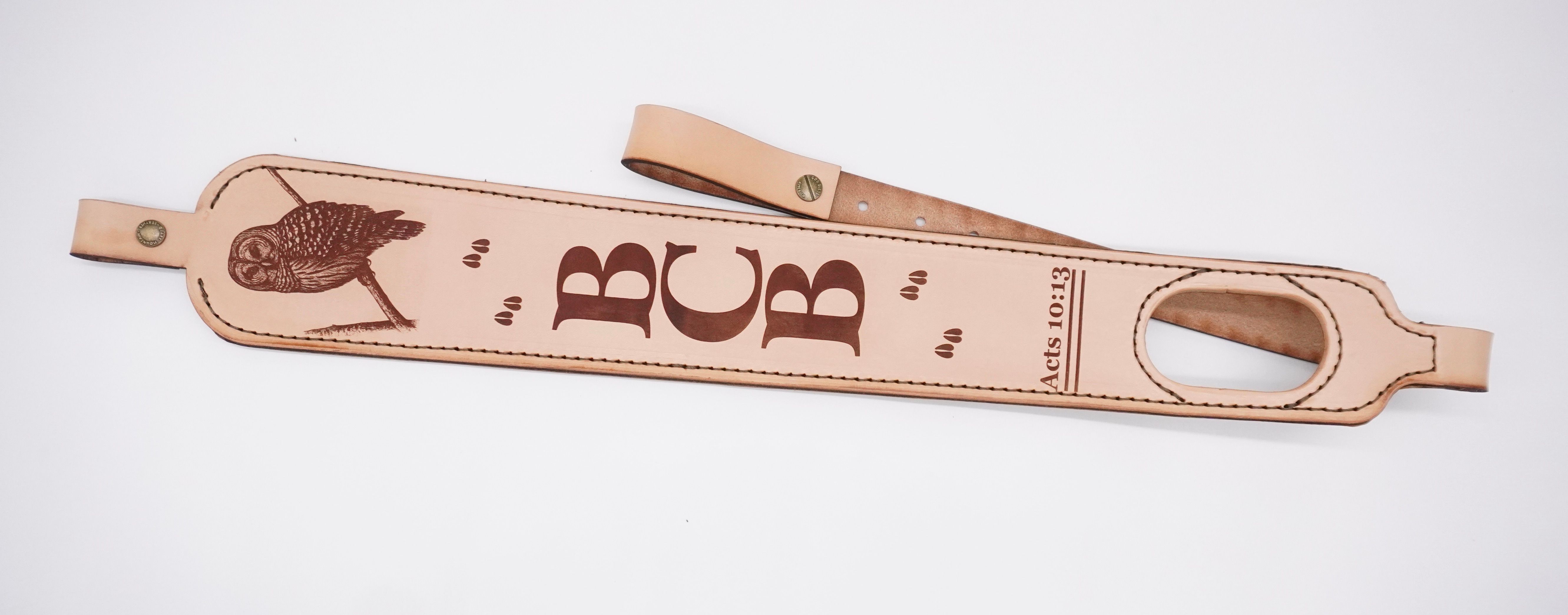 Custom Leather Rifle or Shotgun Slings Laser Engraved Photo Engraved Picture -Leather Rifle Slings Personalized 6 