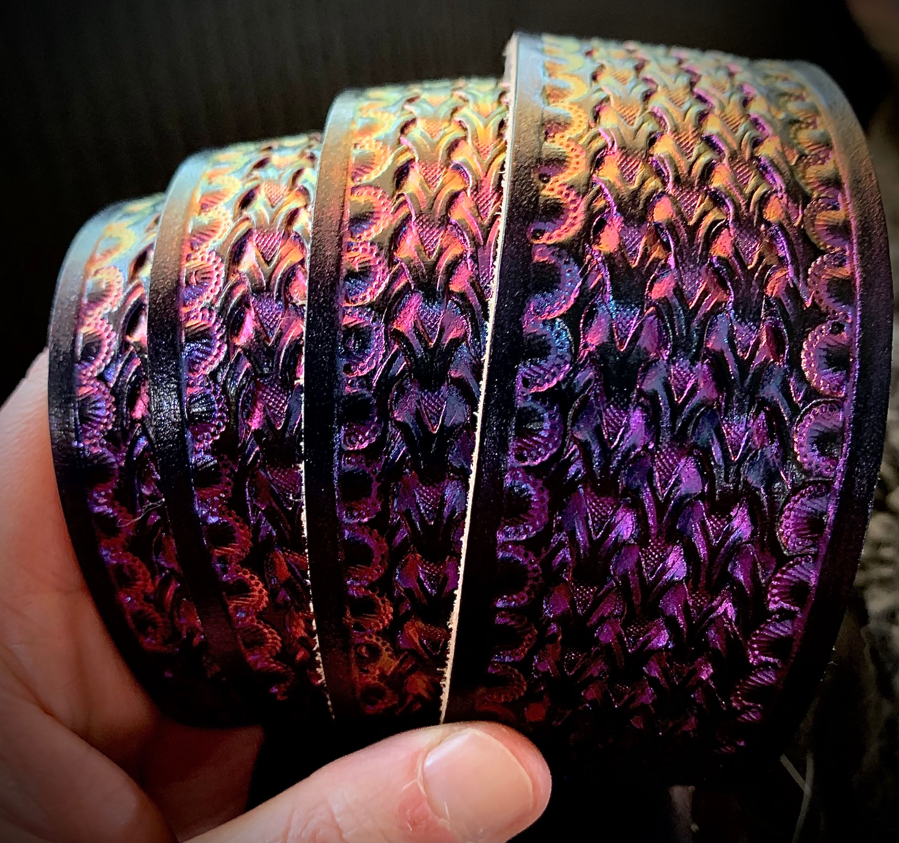 Custom stamped leather belts  4 