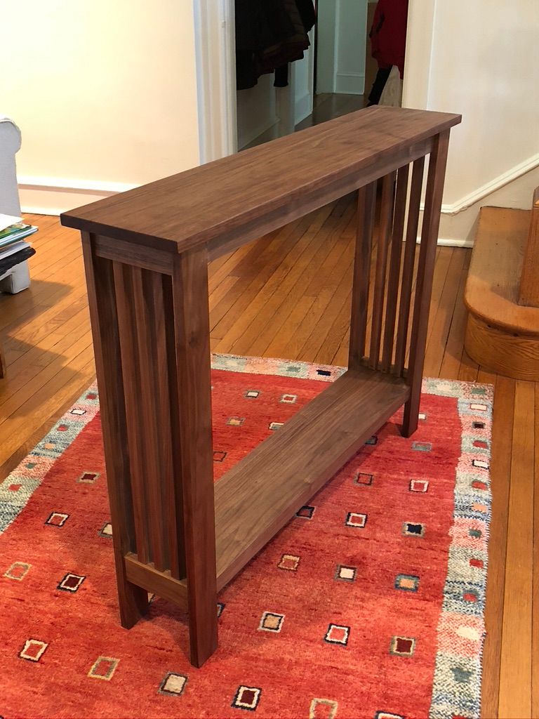 Walnut console table