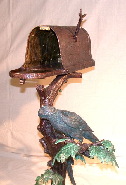 Mailbox of Parrots sitting on tree branches 2 