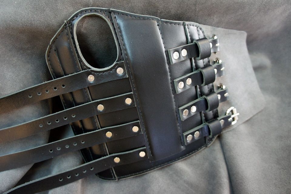 Horween Leather Medical Wrist Brace Dragonthorn Leatherworks