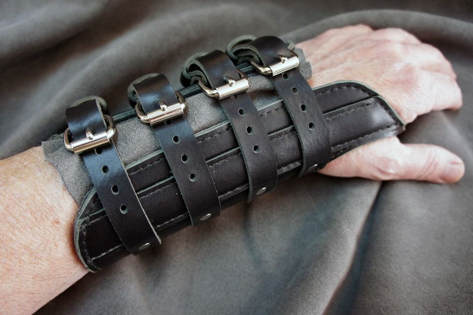 Horween Leather Medical Wrist Brace by Dragonthorn Leatherworks