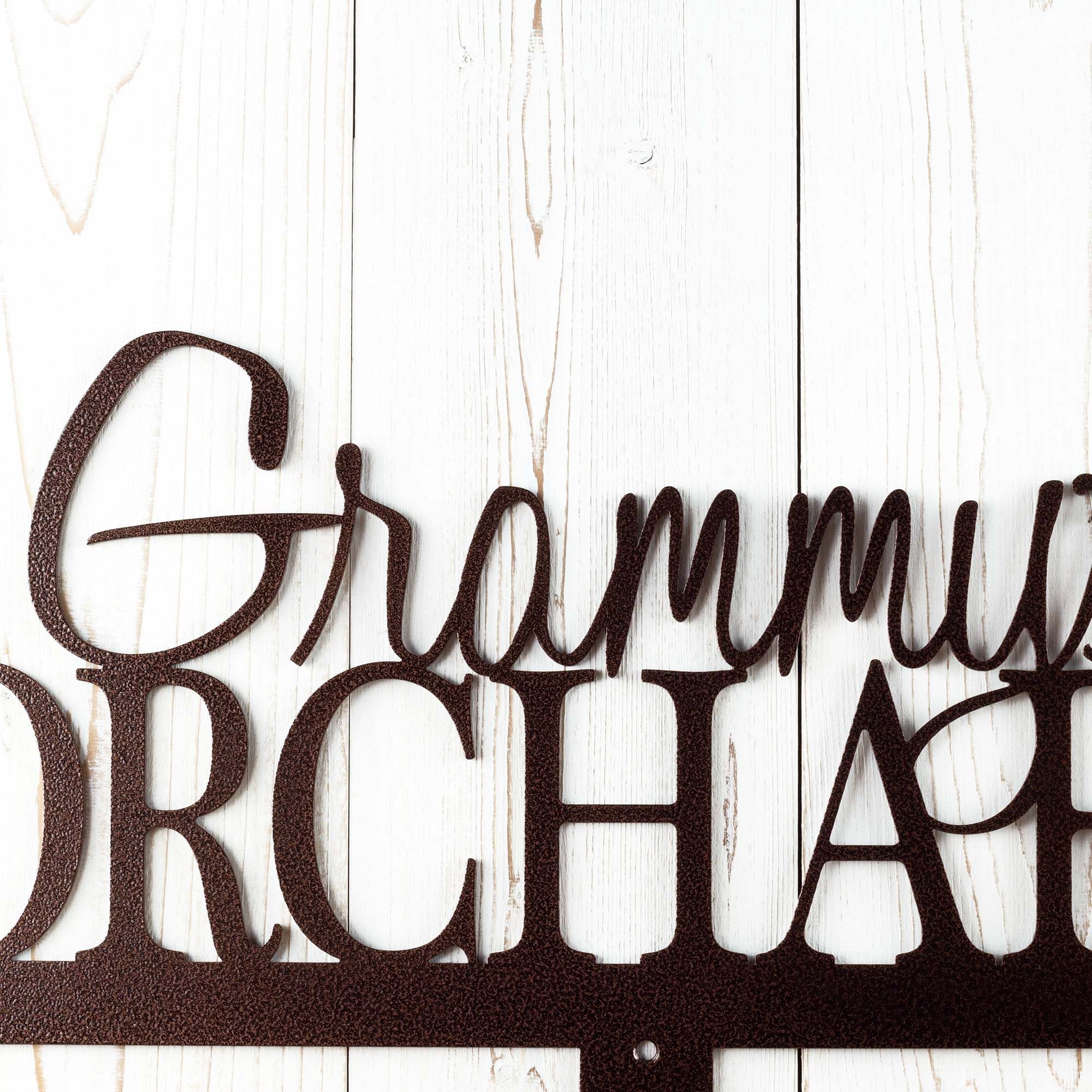 Personalized First Name Apple Orchard Metal Yard Sign with Stake, Dragonfly, Butterfly, Ladybug, or Bumble Bee Insect, Fruit Harvest Plaque 3 