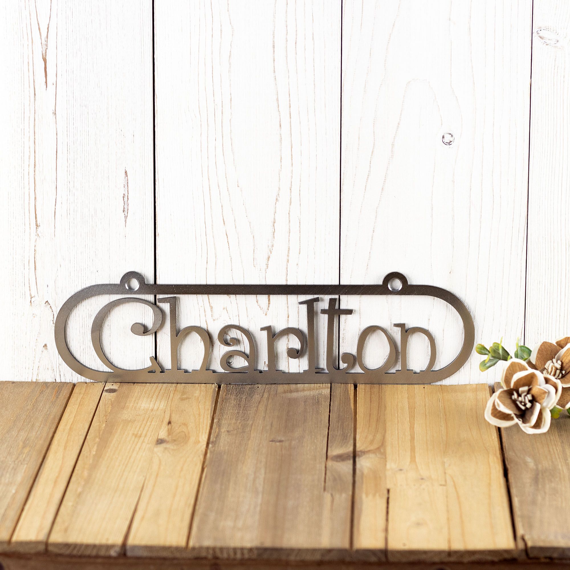 Custom Oval Metal Name Plaque 6 