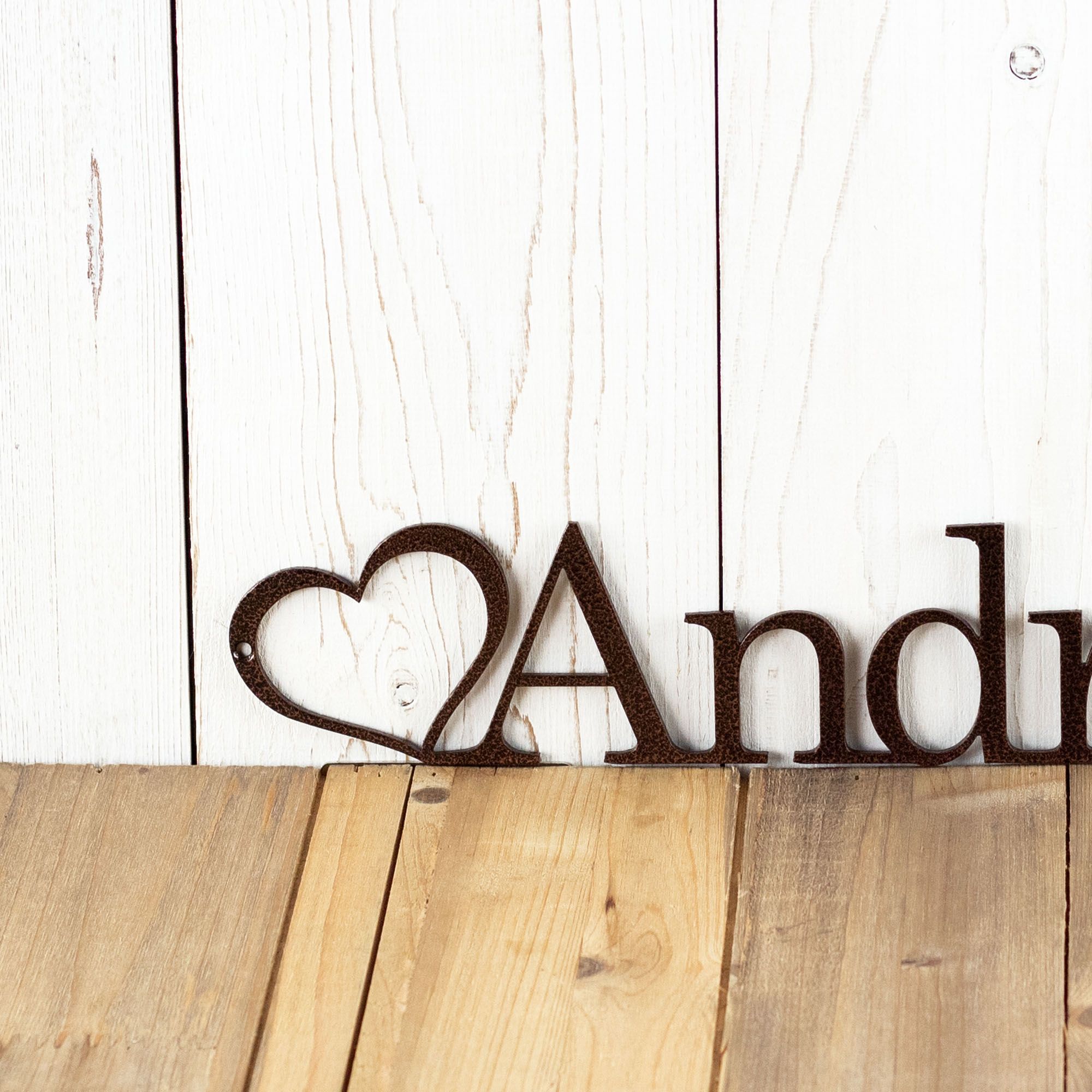 Custom Metal Boy or Girl Child Name Sign, Cute Heart, Personalized Newborn Infant Nursery or Kid's Playroom Door Plaque, Baby Shower Gift 3 