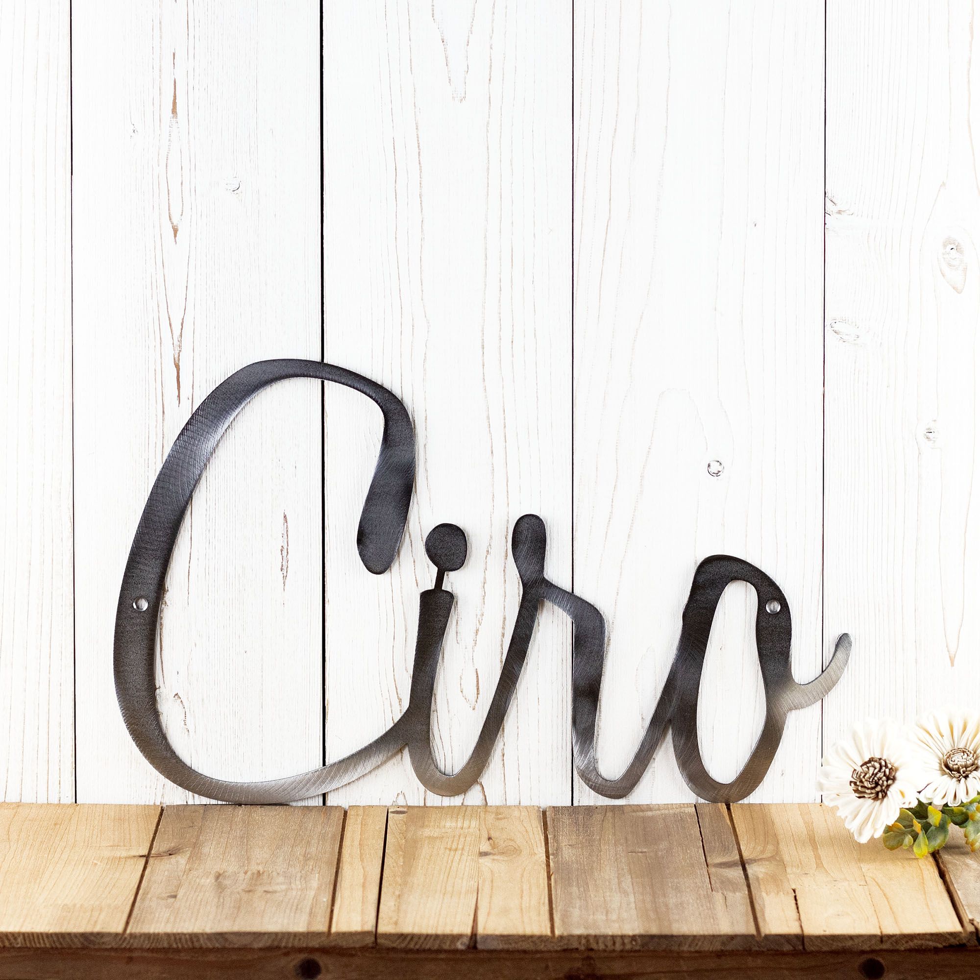 Personalized Metal Script Name Plaque 5 