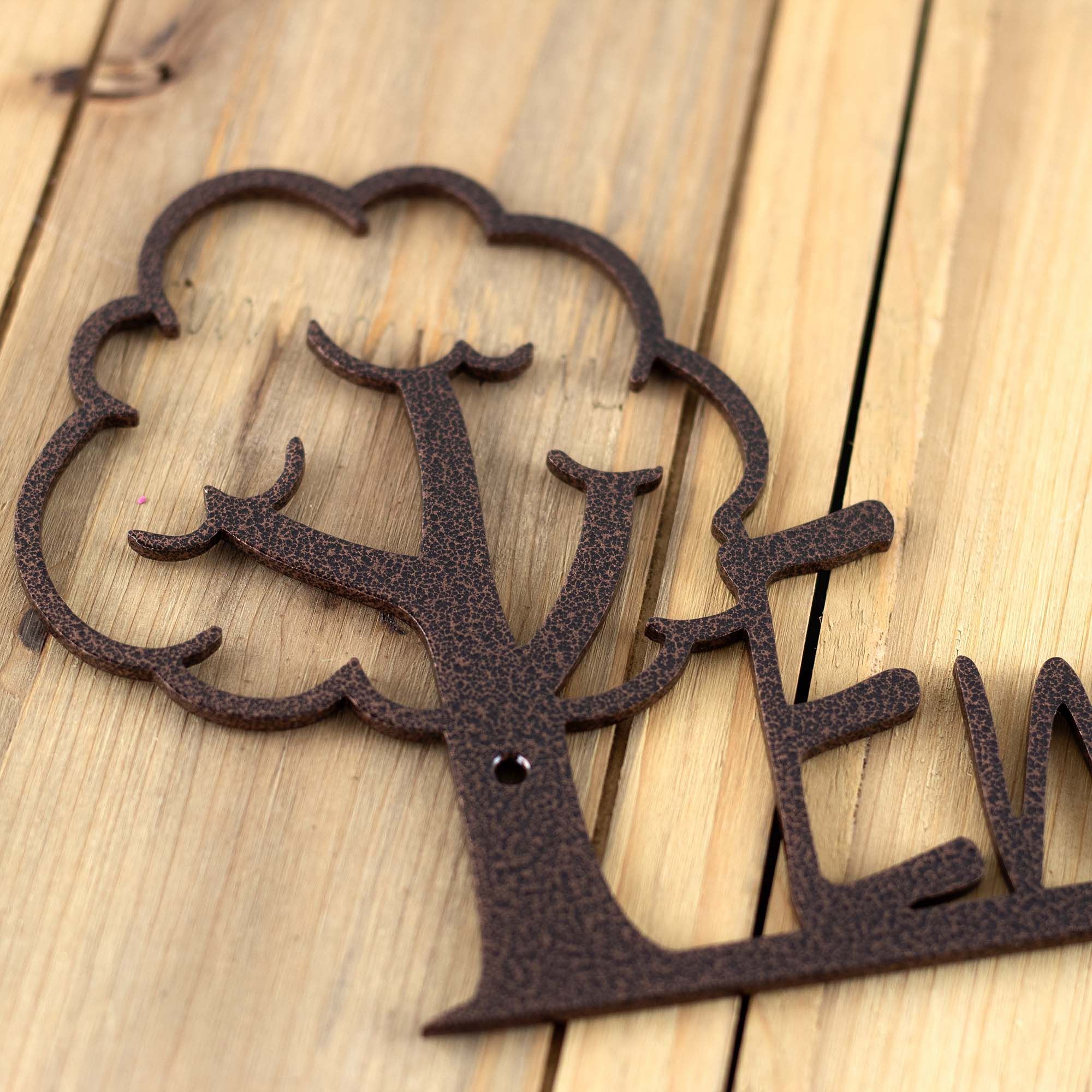 Personalized Boy or Girl Name Metal Nursery Door Sign with Cute Oak Tree, Custom Newborn Baby Infant Shower Gift, Child's Bedroom Wall Art 2 