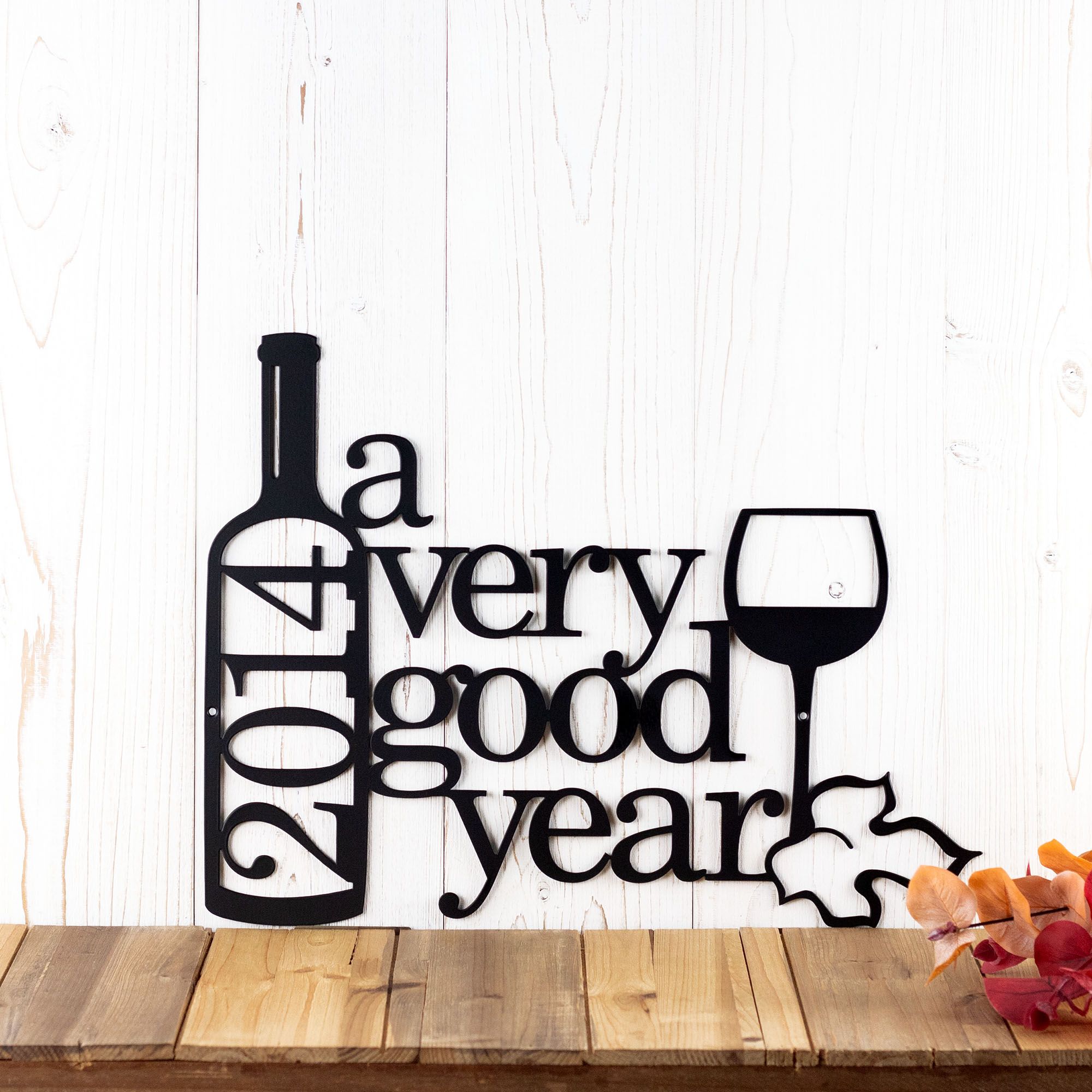 Personalized Wedding Anniversary Established Metal Sign, A Very Good Year Wall Art, Custom Wine Lover Housewarming Gift, Winery & Bar Plaque