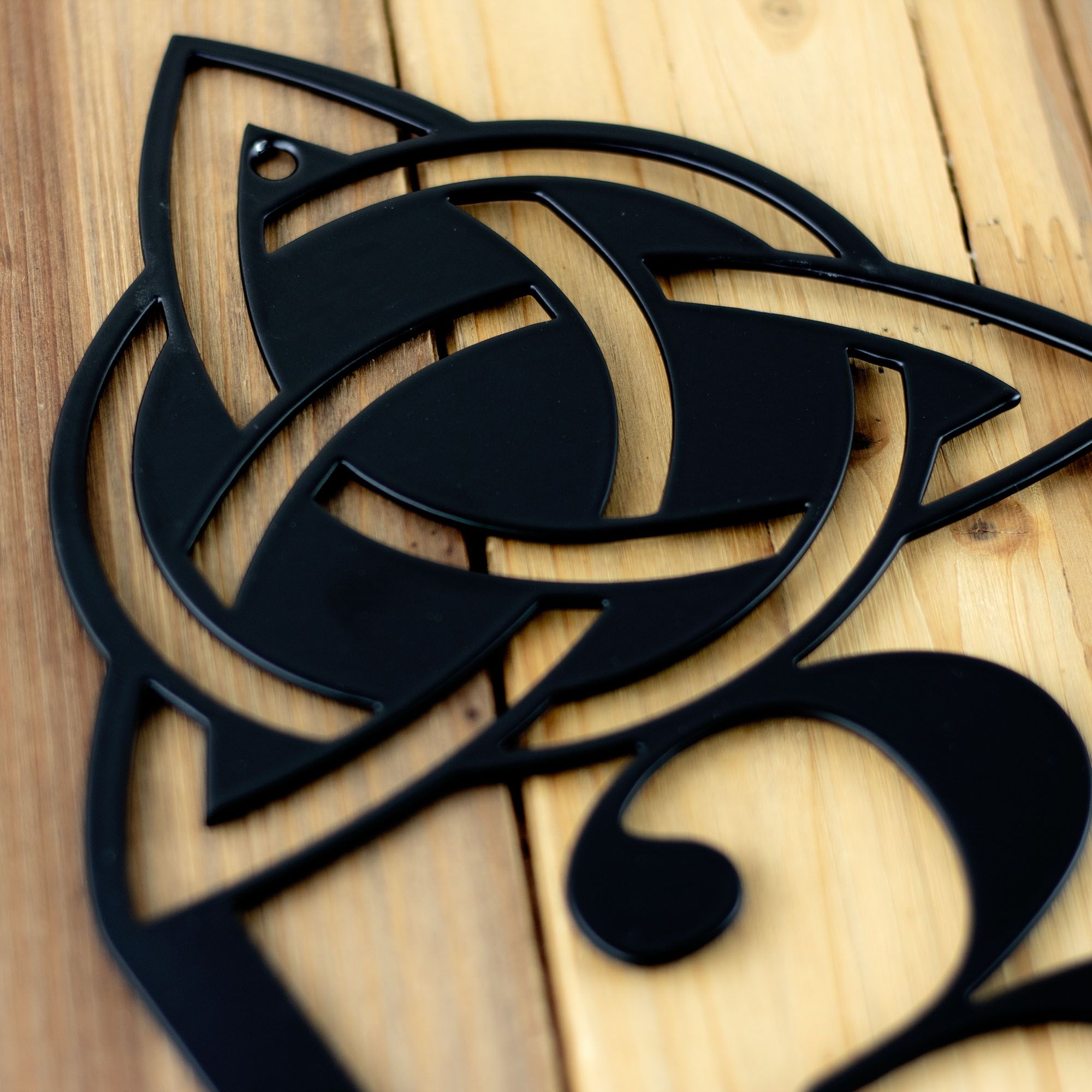 Vertical House Number Metal Plaque with Celtic Knots 2 