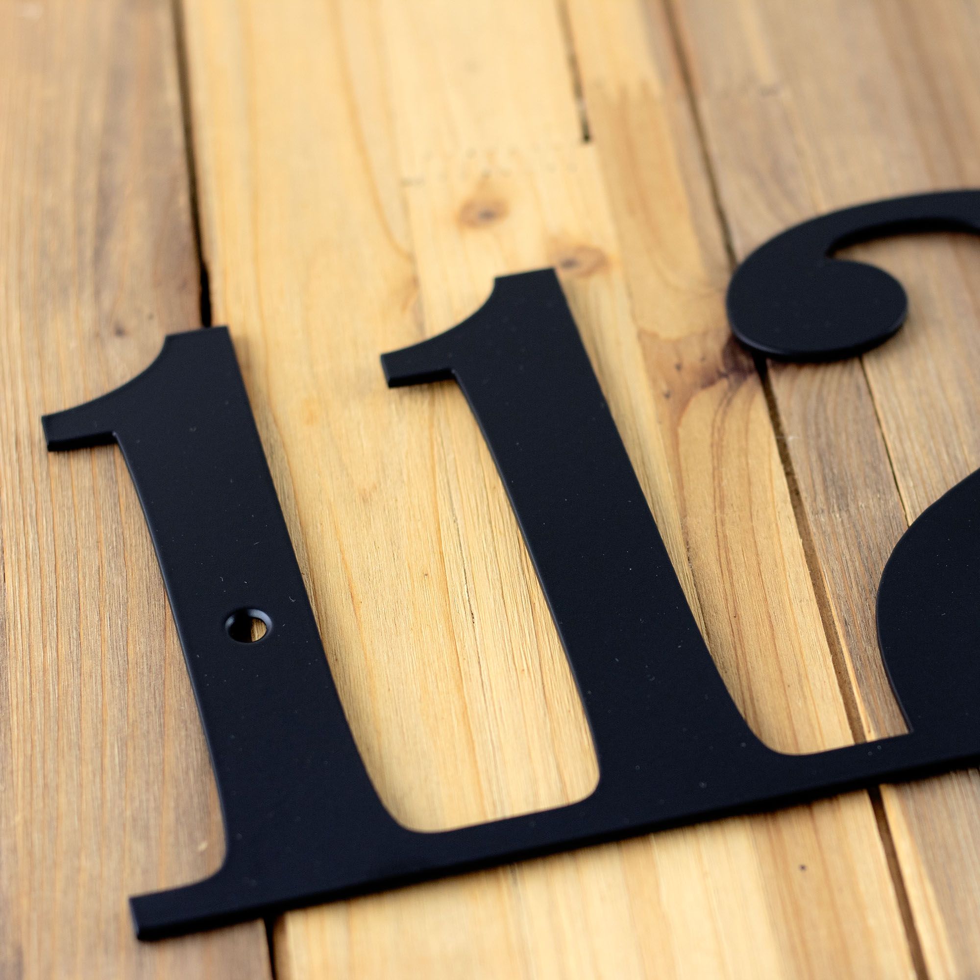 Personalized Serif Metal House Number, Custom Address Steel Plaque, Simple Style Laser Cut Numbers, Minimalist Horizontal Street Sign 2 