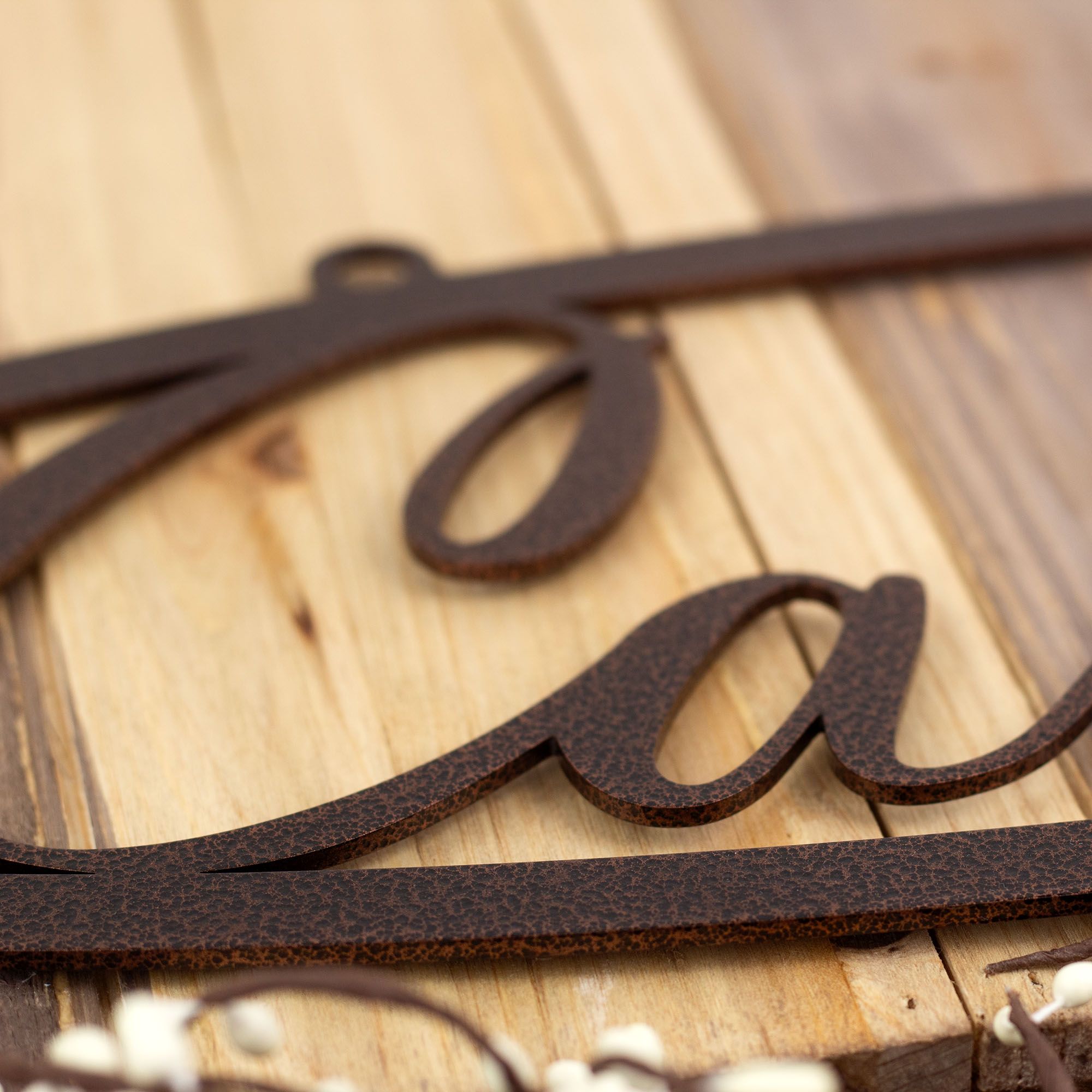 Hanging Oval Metal Name Plaque with Script Lettering 2 