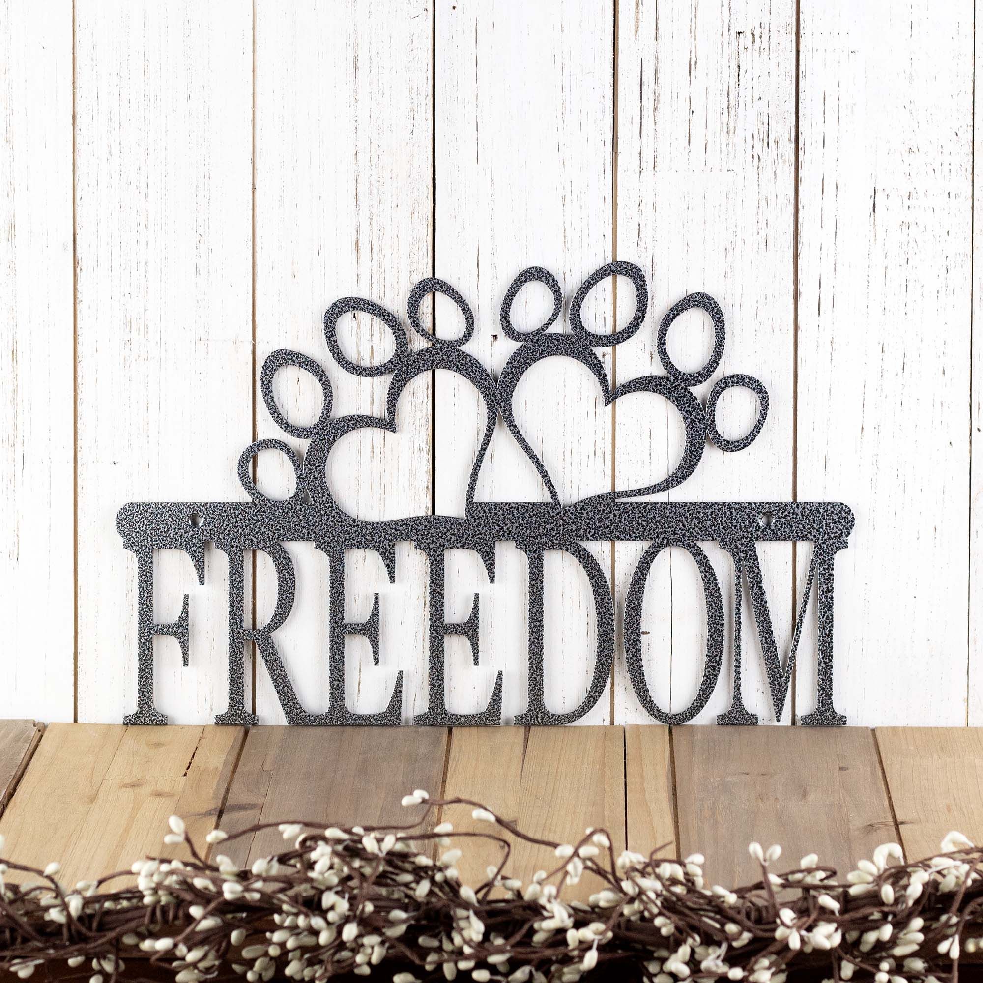 Custom Metal Dog Name Plaque with Dog Paws 5 