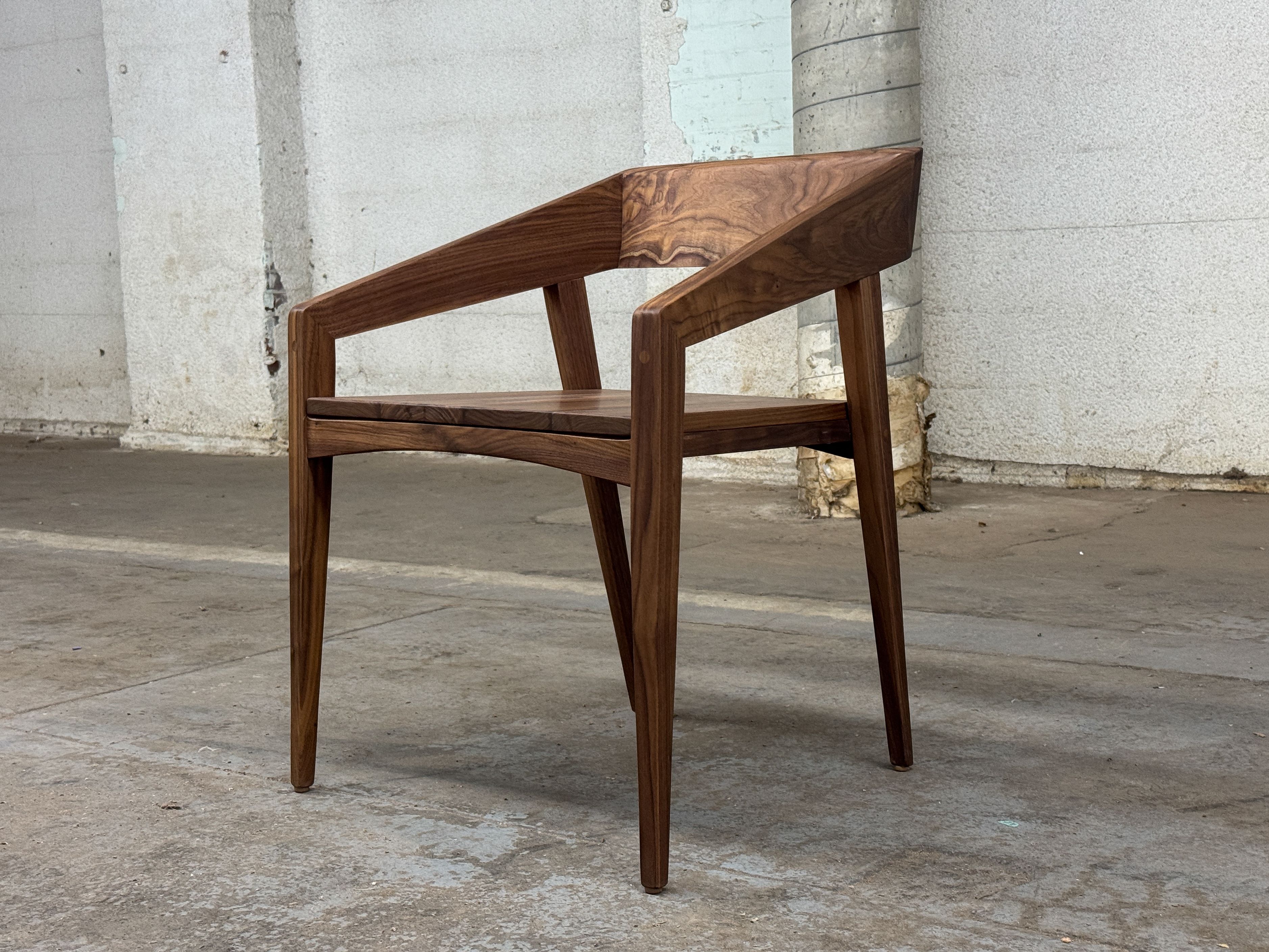 Modern Walnut Or Oak Armchairs