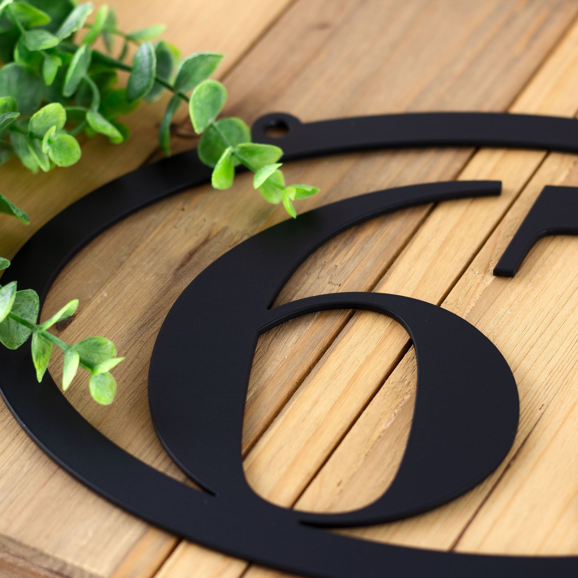 Custom Oval Hanging Metal House Number Plaque, Personalized 5 inch Address Numbers Steel Sign, New Home Contemporary Outdoor Decor 4 