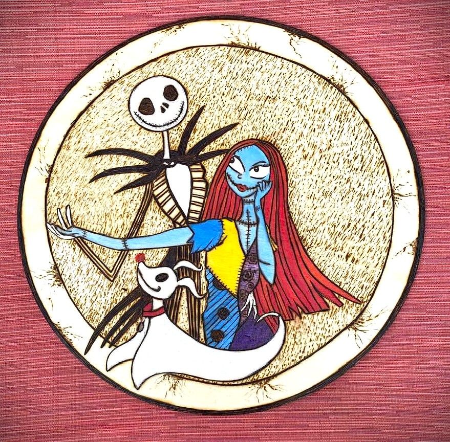 Jack and Sally, Zero, Gifts, Art, Sally stiches, Nightmare before Christmas, Art, Wall art, Pumpkin Jack, pumpkin king