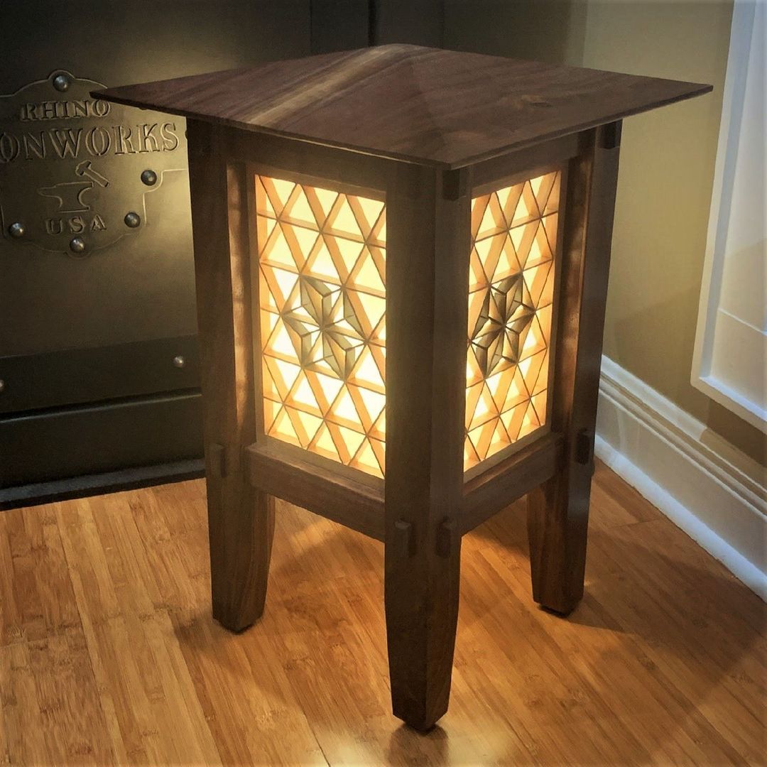 Kumiko Lamp by McPherson Visions in Wood