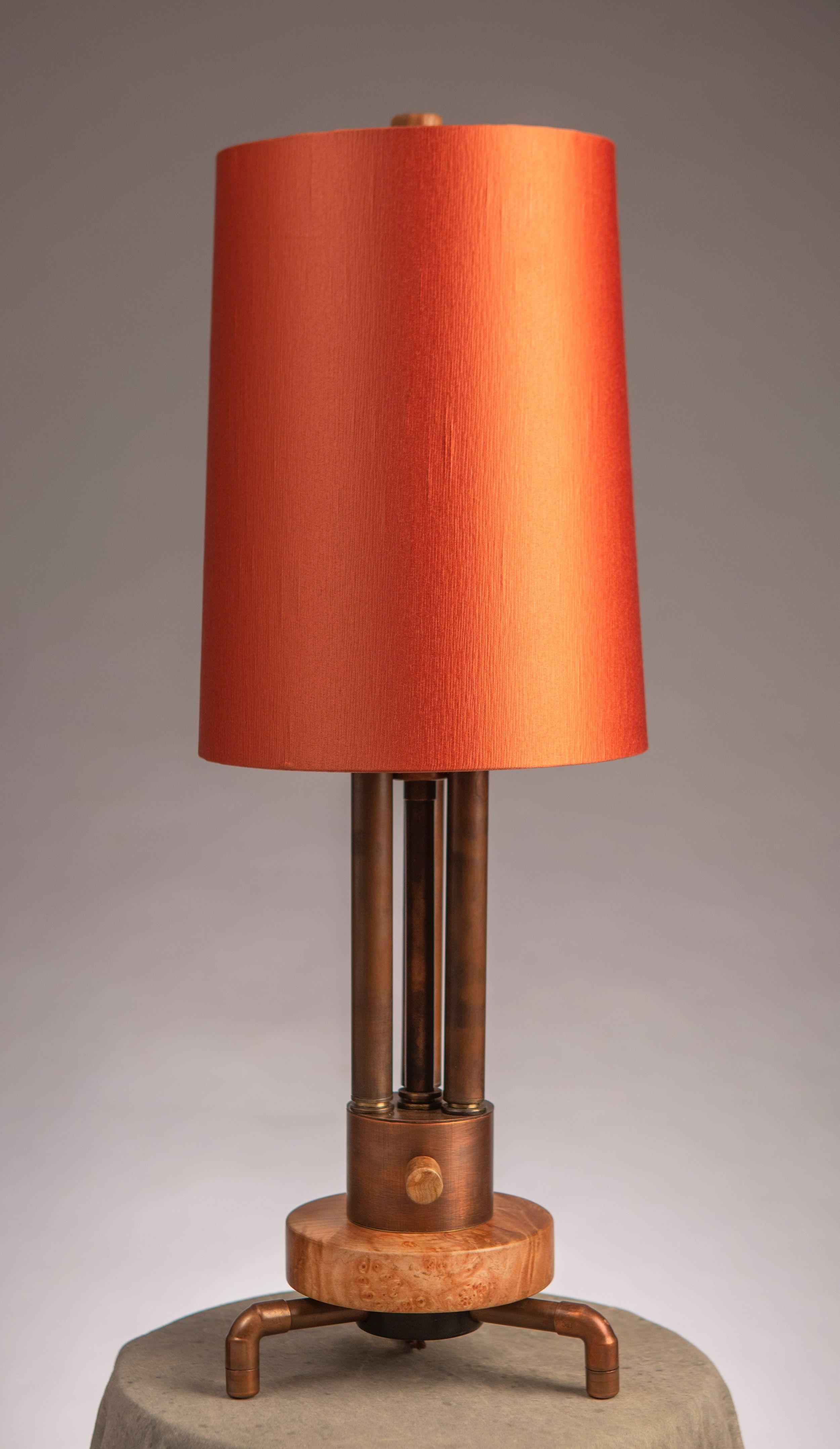 Orange Tri-Light Table Lamp