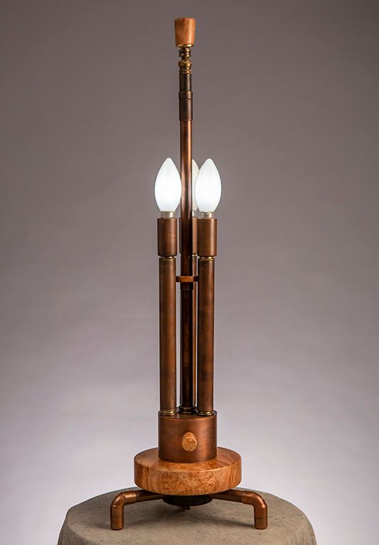 Orange Tri-Light Table Lamp 2 