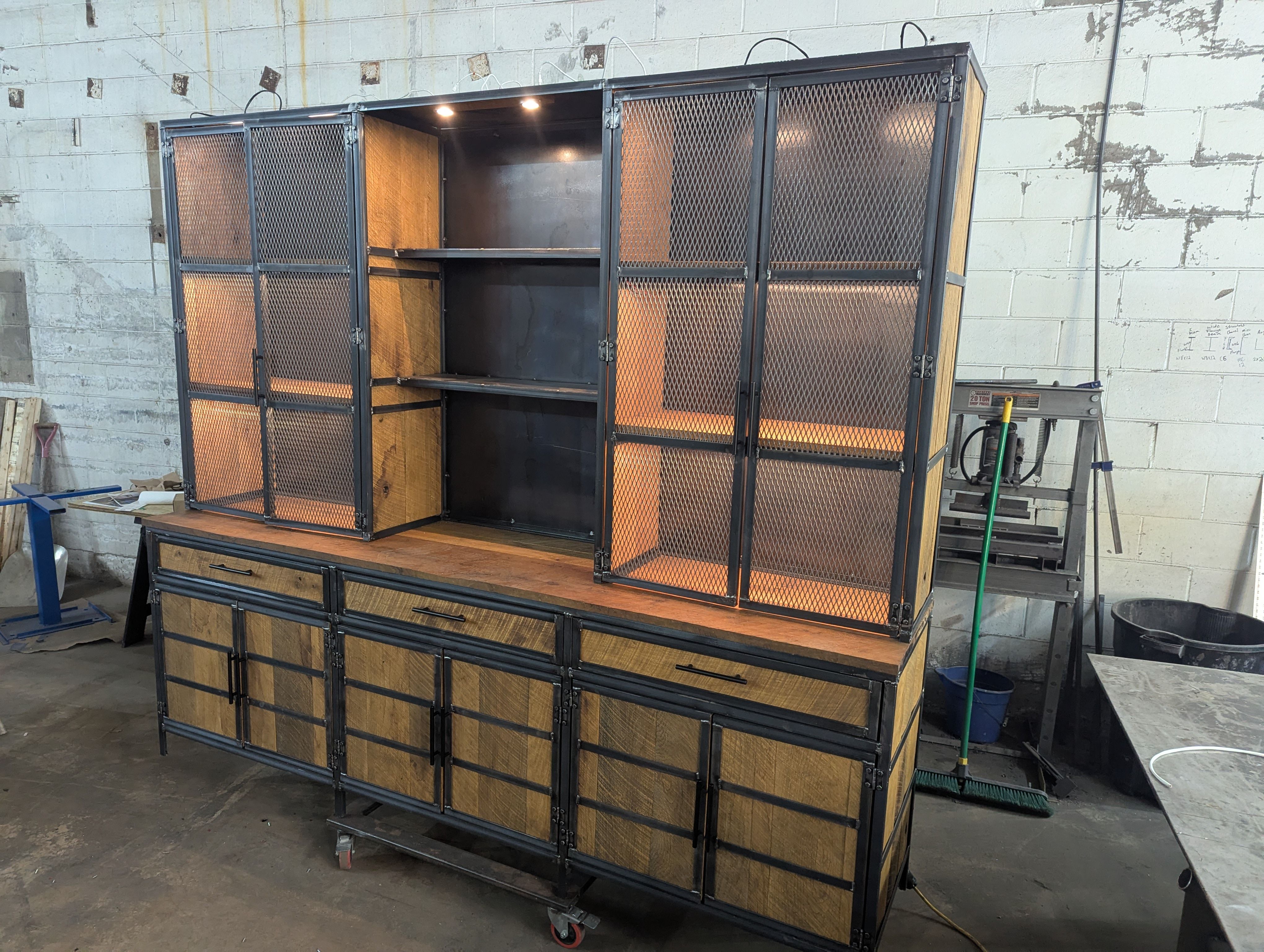 Rustic Credenza & Hutch