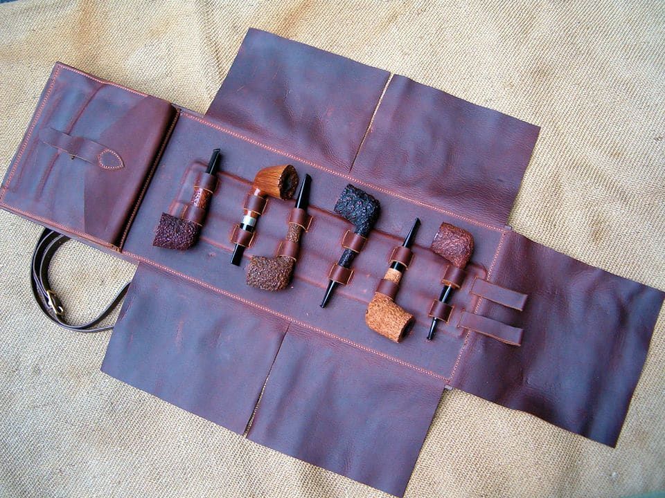 Roll-up Pipe Bags Horween Leather Dragonthorn Leatherworks