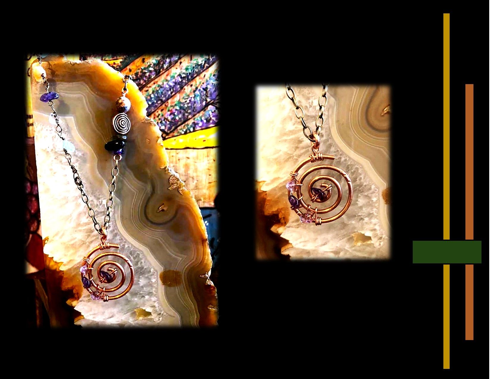 Spiral, jewelry, Metaphysical, gemstones, Healing jewelry, Gemstone Healing jewelry, Crystal healing, Gemstone Healing , Gemstone Necklace, Zen, Jewelry, Healing, Copper, Sacred Spirals, Spiral jewelry, 4 