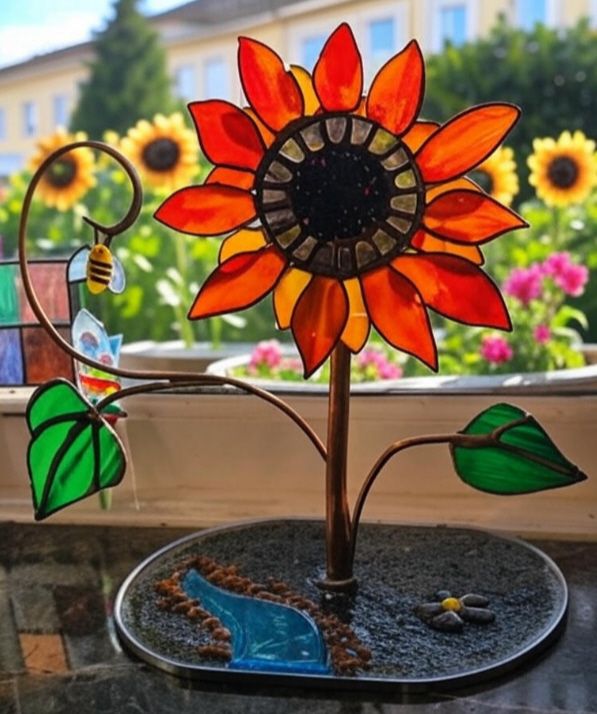 Stained Glass Sunflower