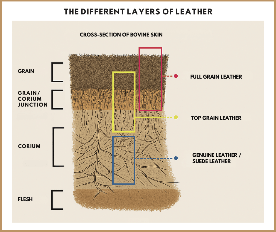 The Different Layeres of Leather