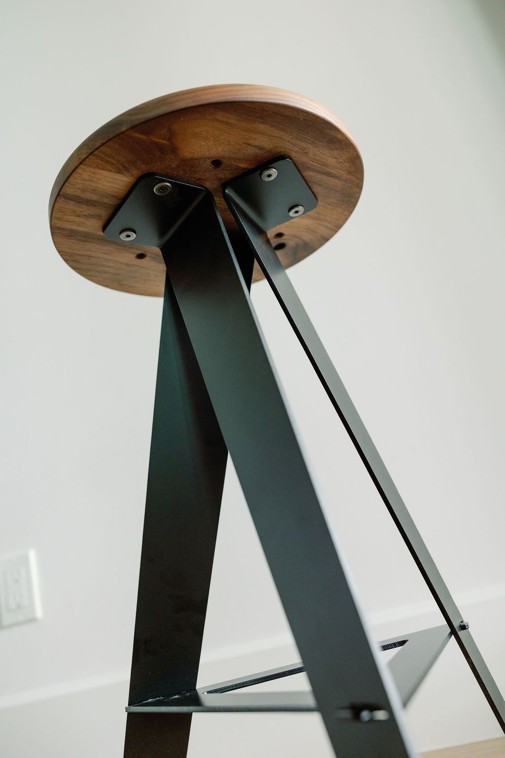 Handmade Windmill Stool – Flat Pack Walnut & Steel Bar Stool | Artisan-Made, Sustainable Furniture 6 