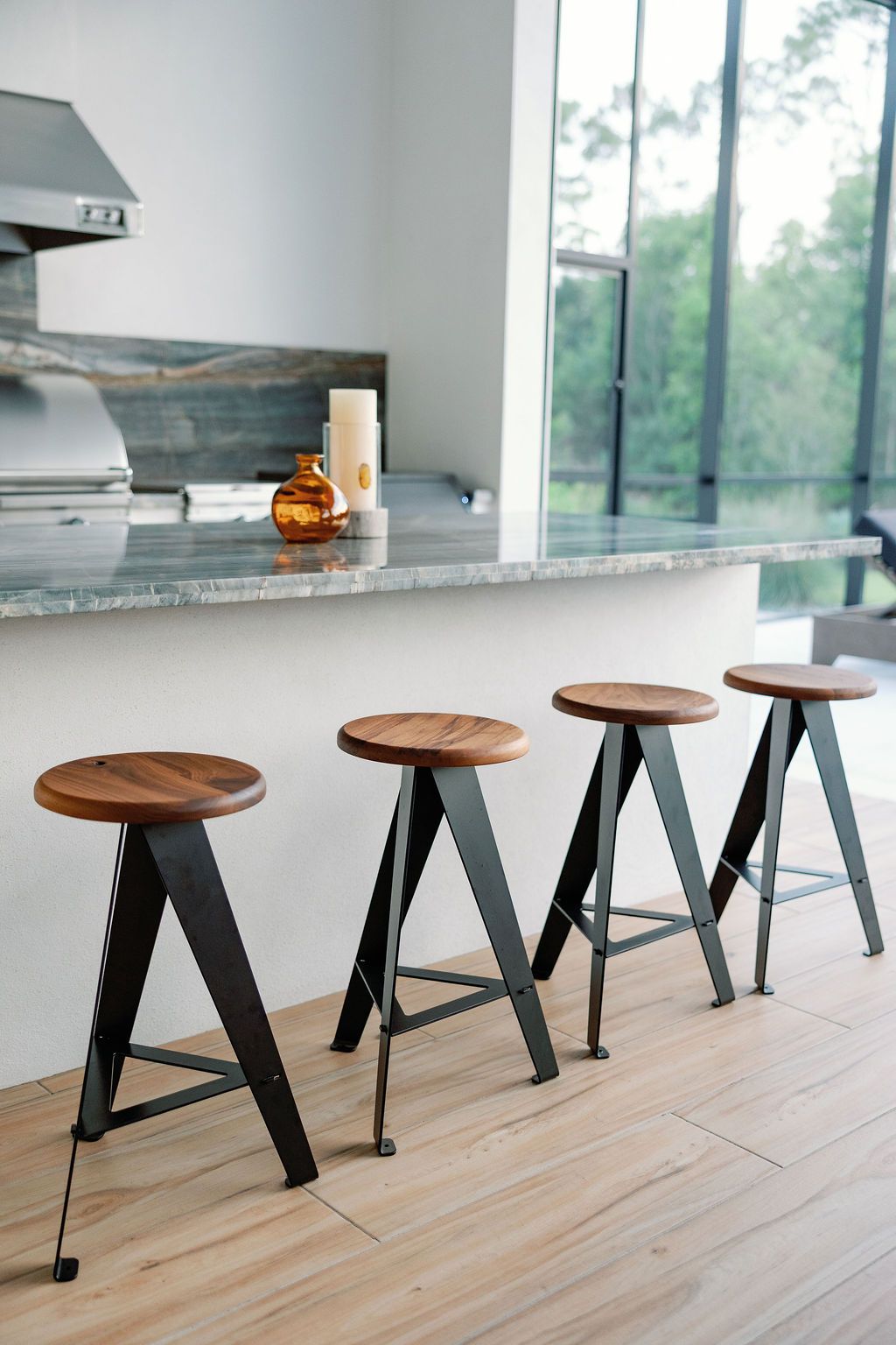 Handmade Windmill Stool – Flat Pack Walnut & Steel Bar Stool | Artisan-Made, Sustainable Furniture 5 