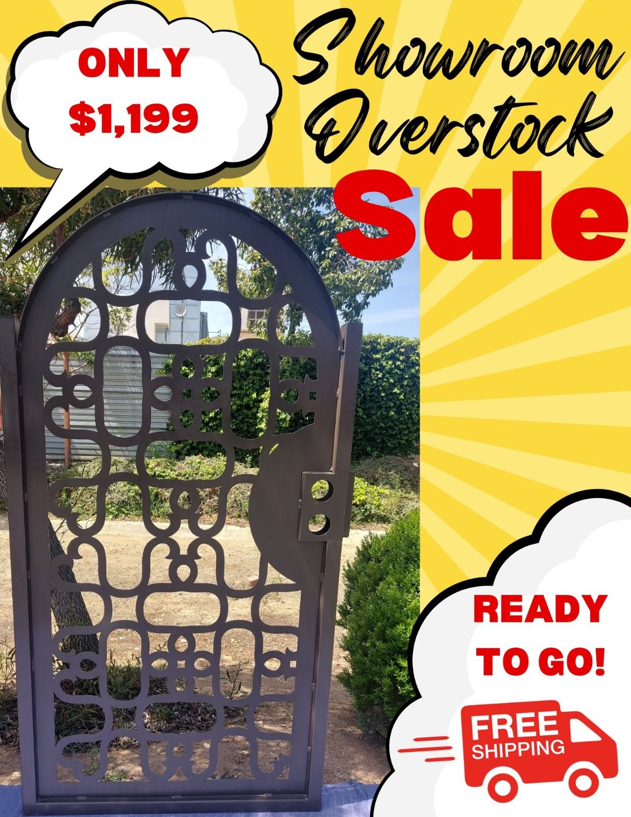 Privacy metal gate, Modern Metal Gate, Custom Art Pedestrian Walk Thru Entry Iron Steel Garden Designer. 36x60