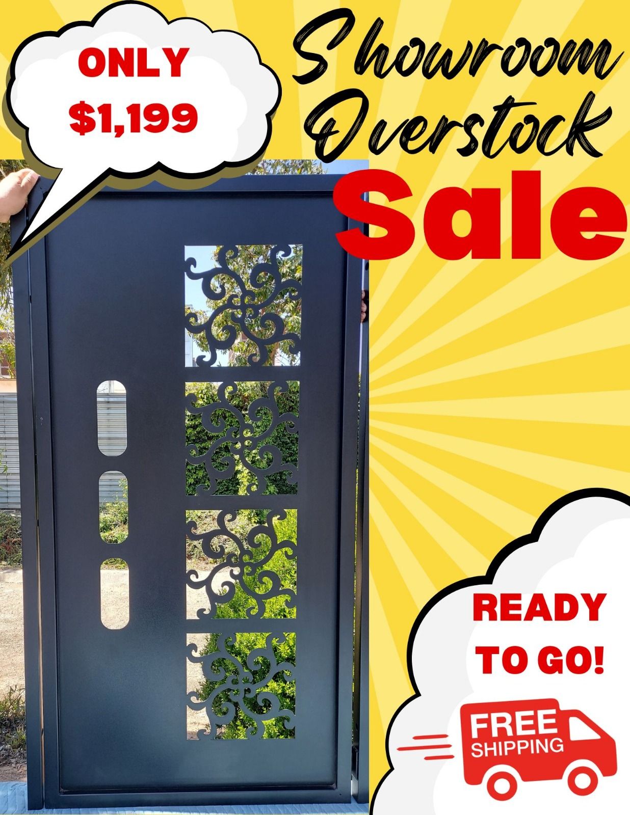 Privacy metal gate, Modern Metal Gate, Custom Art Pedestrian Walk Thru Entry Iron Steel Garden Designer. 36x60