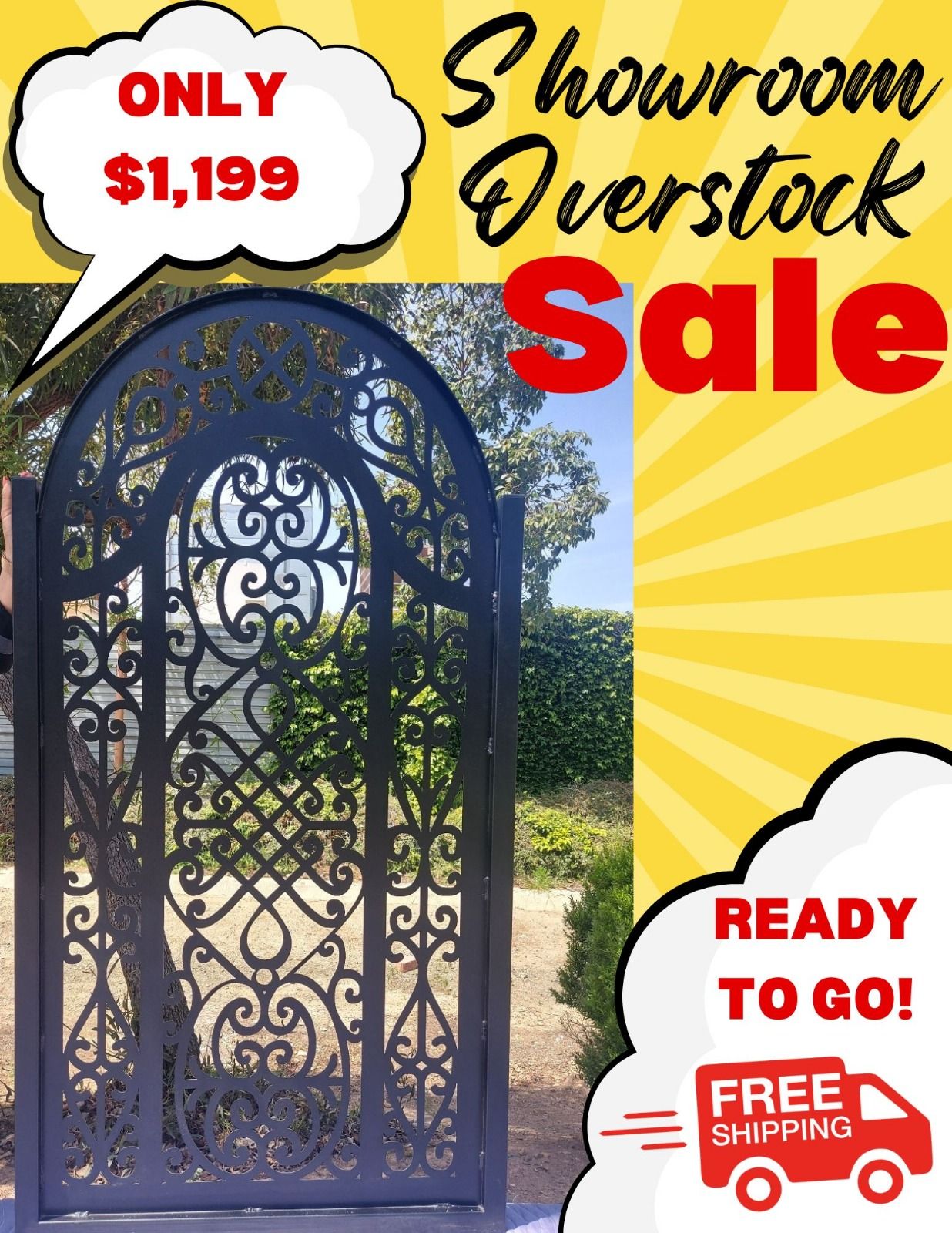 Privacy metal gate, Modern Metal Gate, Custom Art Pedestrian Walk Thru Entry Iron Steel Garden Designer. 36x60