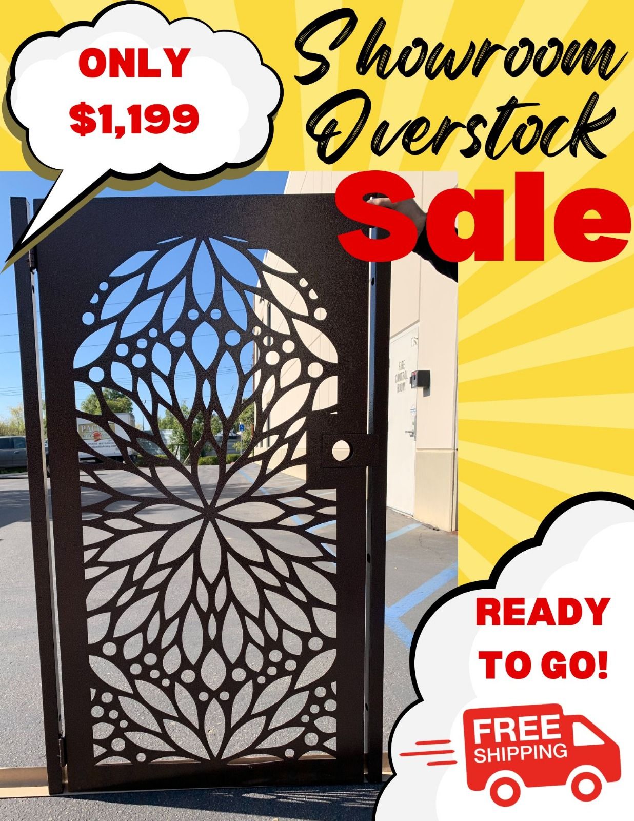 Privacy metal gate, Modern Metal Gate, Custom Art Pedestrian Walk Thru Entry Iron Steel Garden Designer. 36x60