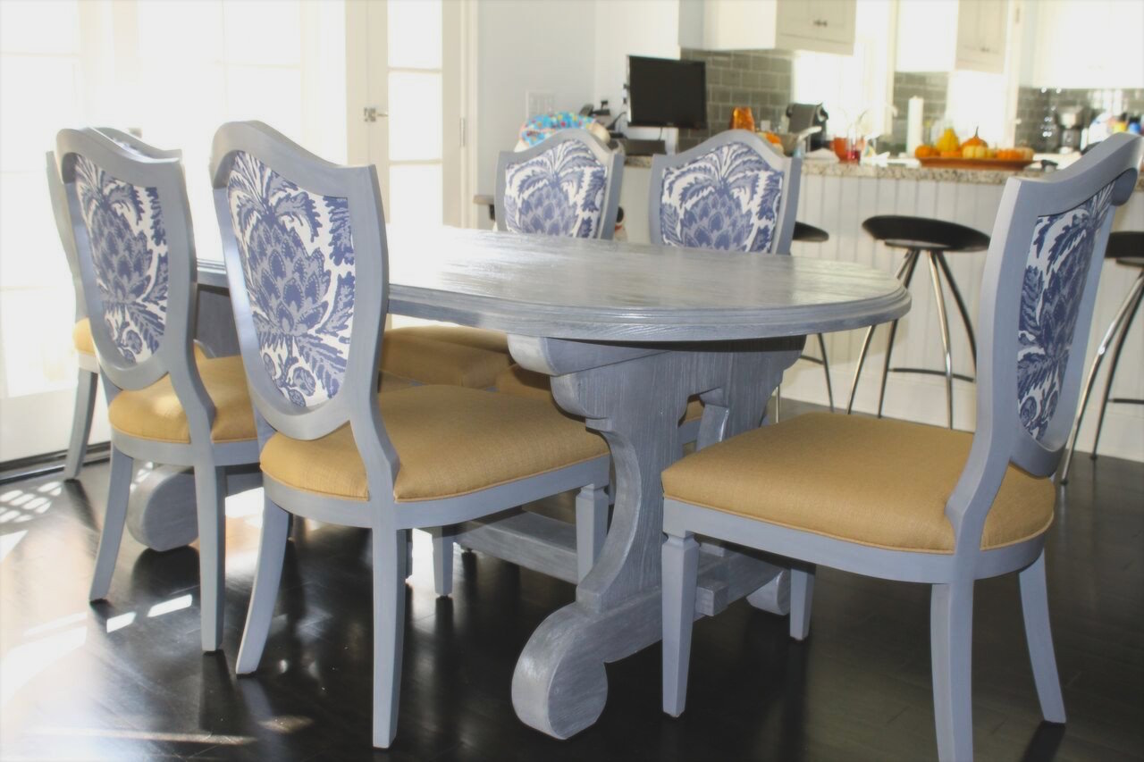 Lourdes Trestle Round Dining Table Built In Reclaimed Wood 6 