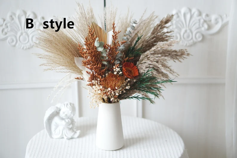 Pampas Grass Bouquet,Vase Filler,Dried Flowers,Natural Flower Decor 3 