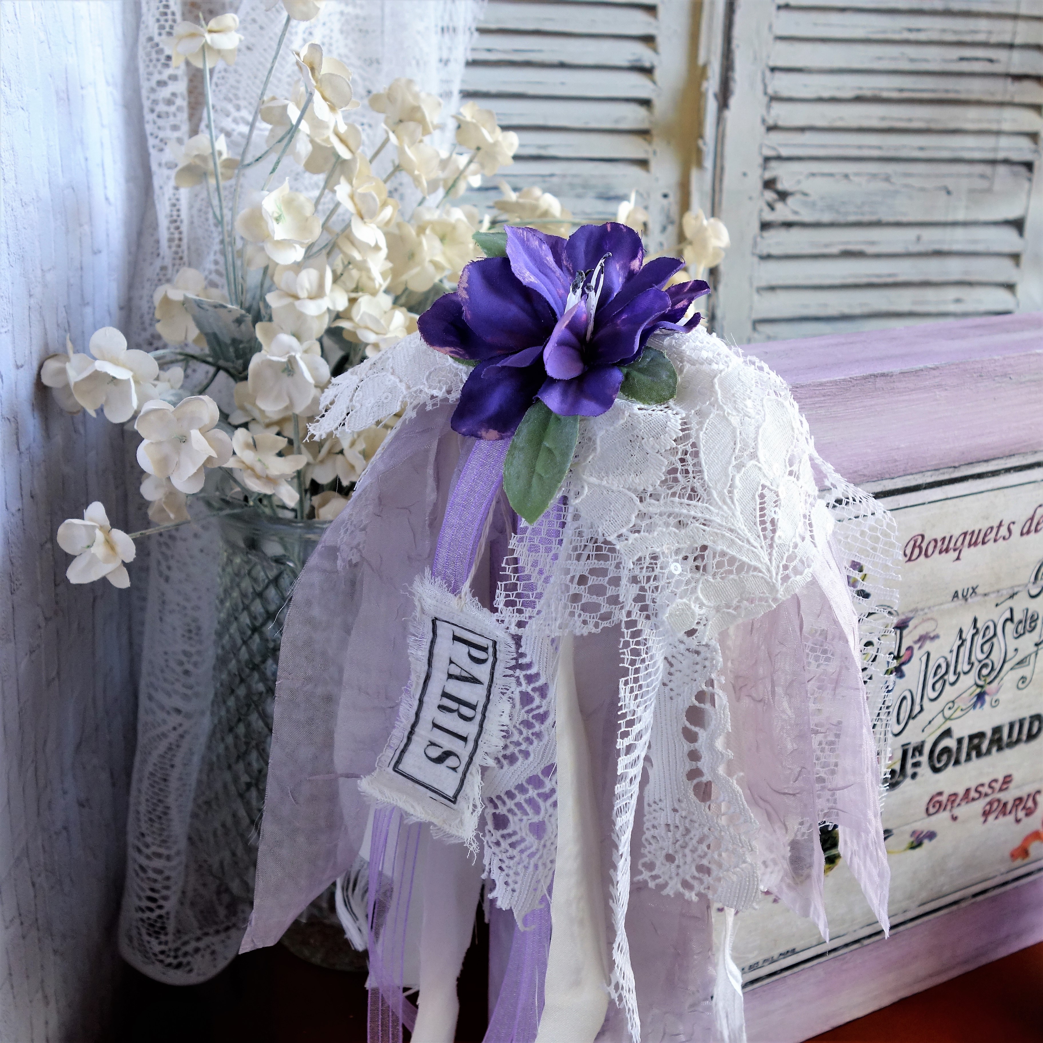 Wood Sign Decorative Indoor Vintage Flower Shop Violets Lavender 4 