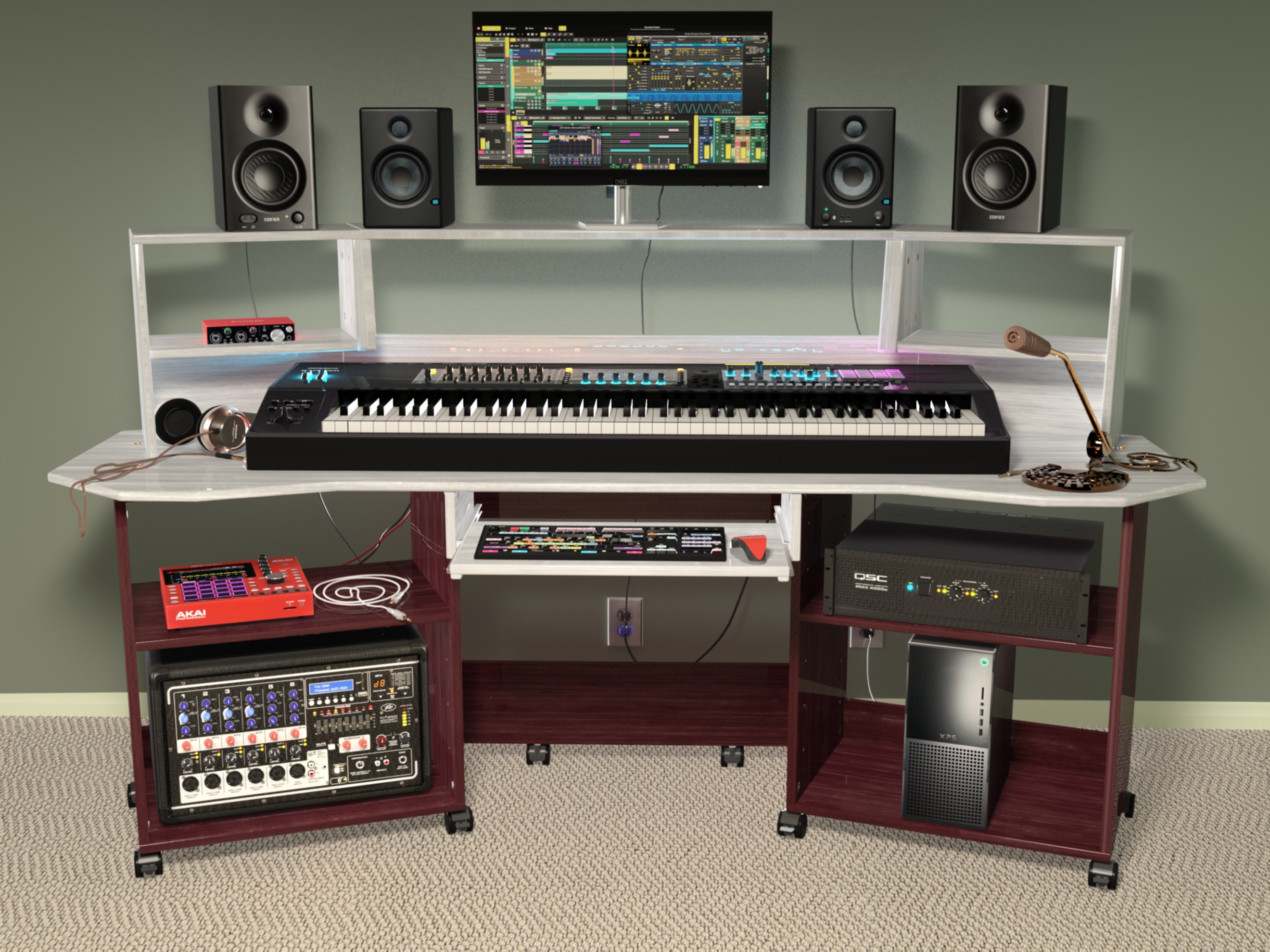 Studio Table, Music Production Desk, Music Instruments Stand 2 