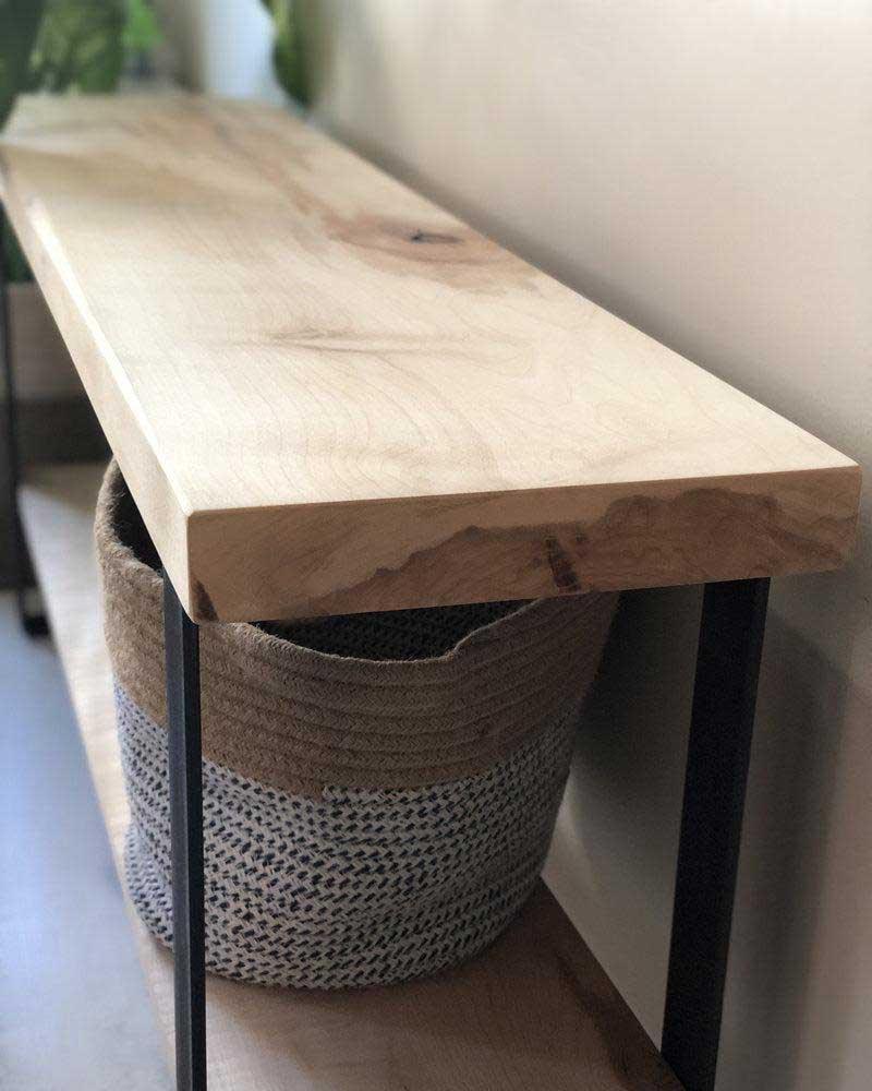 Foundry Bench No. 102 - Live Edge Solid Maple Entryway Bench - Solid Wood Bench 4 