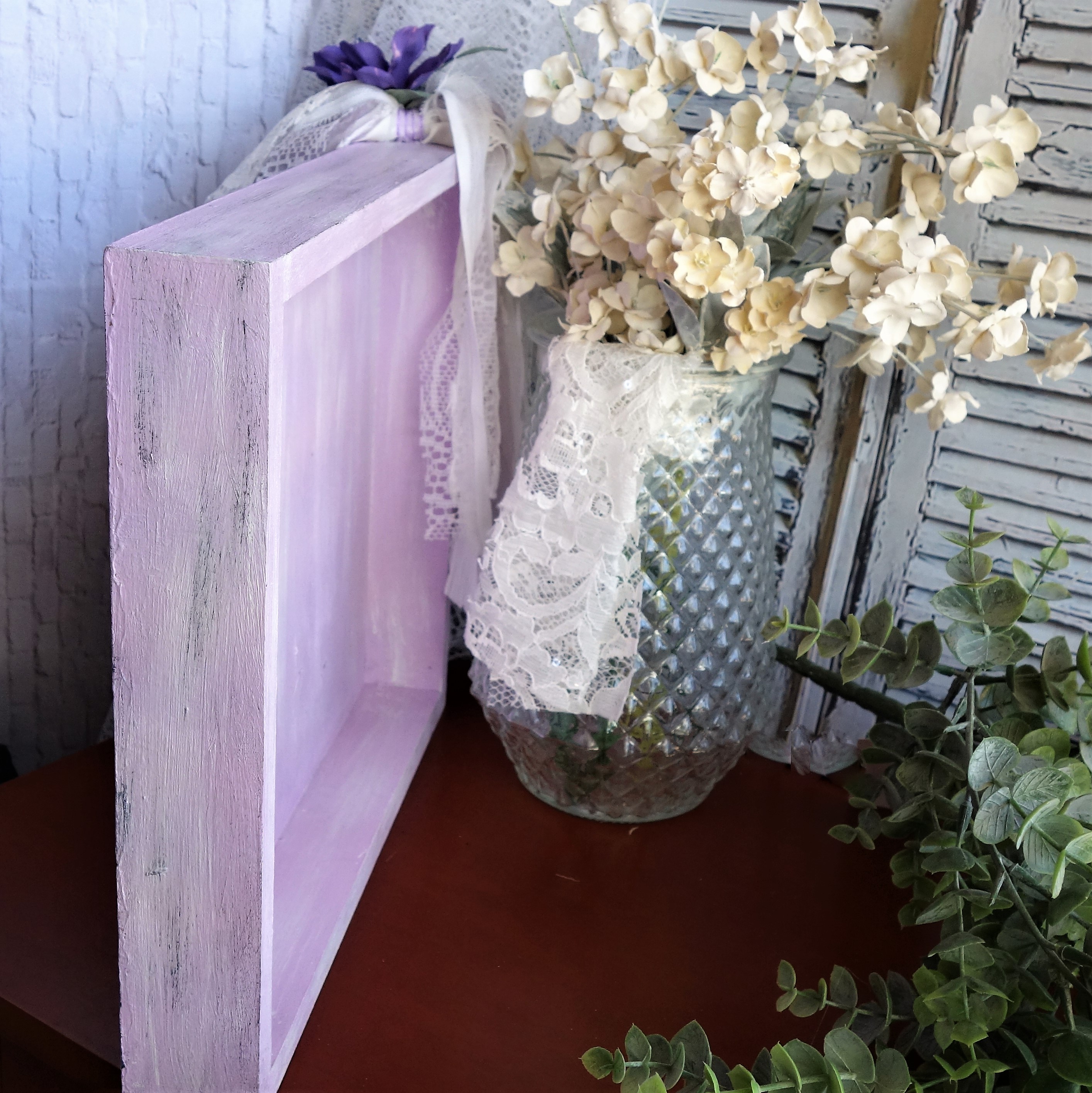 Wood Sign Decorative Indoor Vintage Flower Shop Violets Lavender 5 