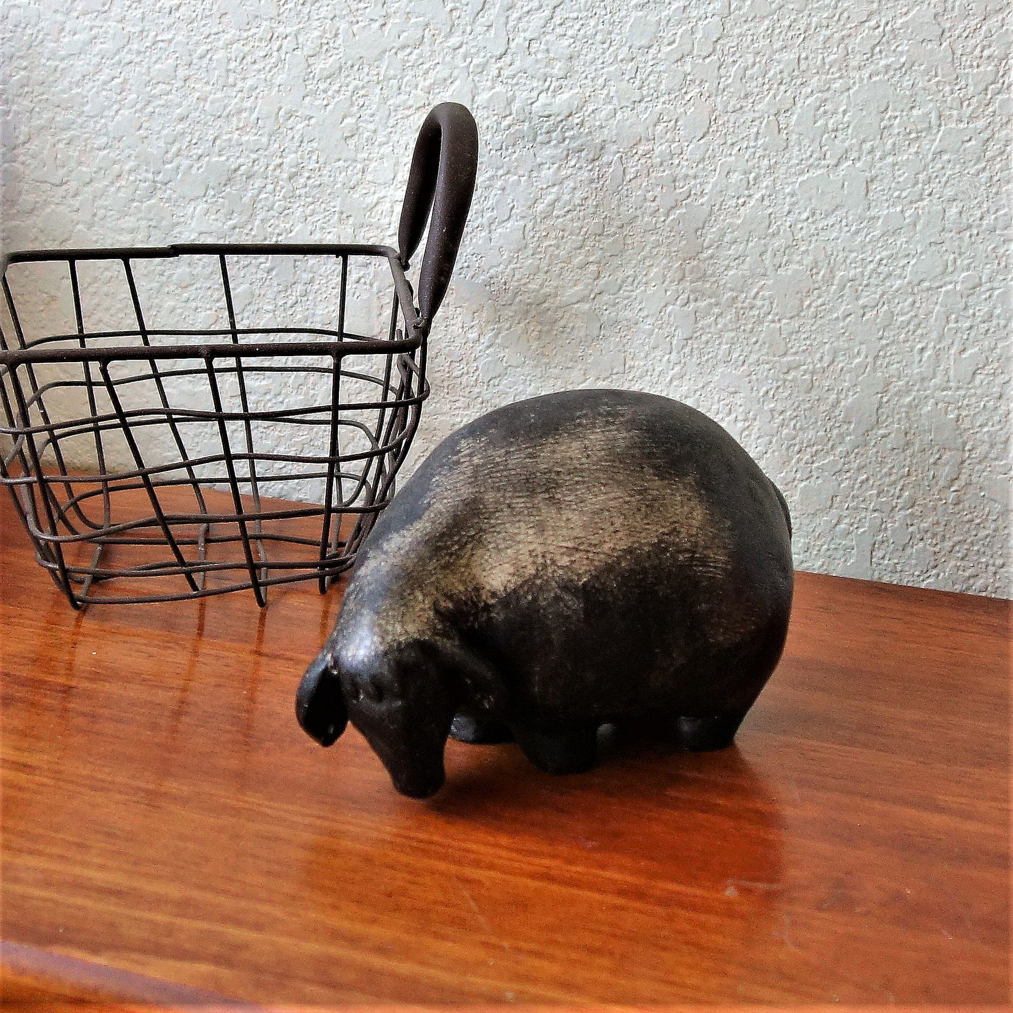 Rustic Black Sheep Figurine Primitive Sheep Farm Decor 6 