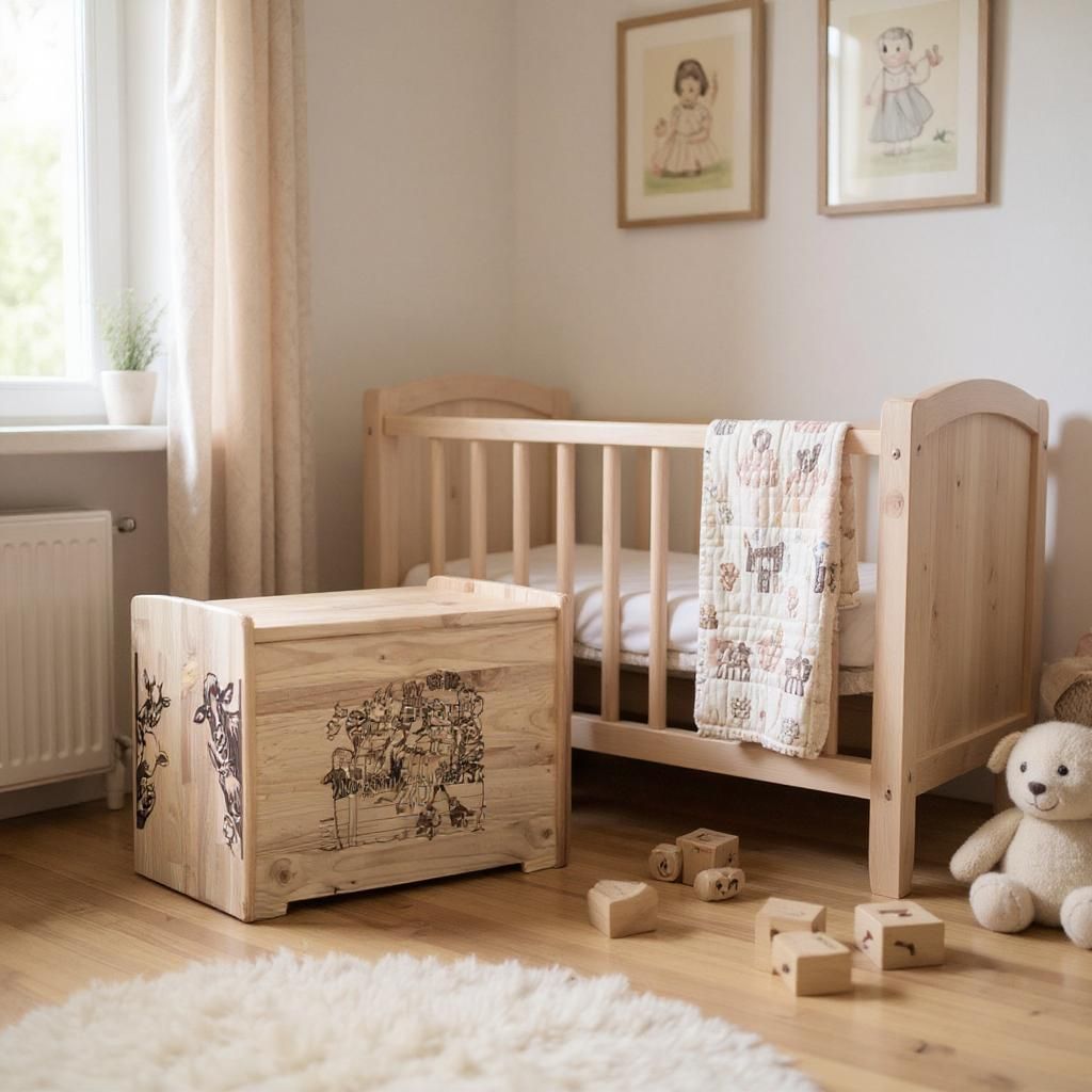 Laser engraved toybox - 31 inches wide x 20 inches high x 18 inches deep 2 