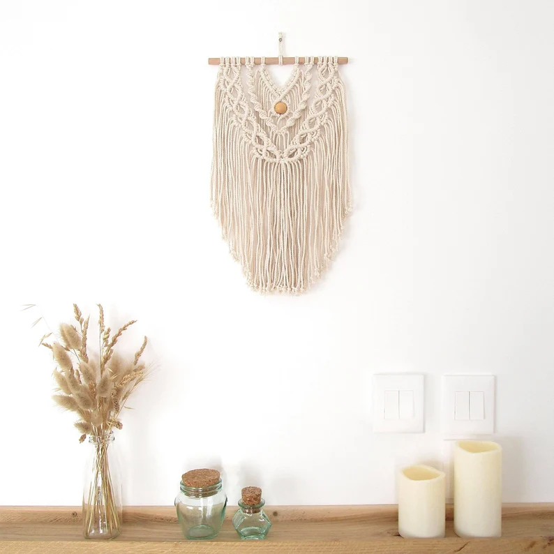 Small Bohemian Wall Hanging Tapestry Wall Hanging, Macrame Decor 1 