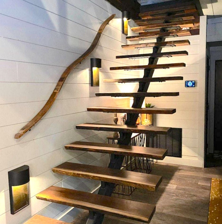 Wine Barrel Stair Handrails - Barana - Made From Retired California Wine Barrels 1 
