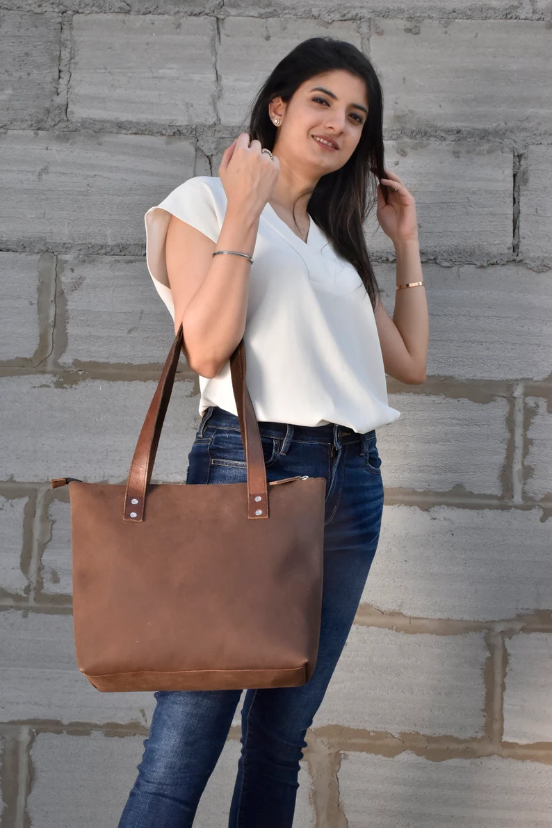 Leather Tote Bags Gift For Women Large Handbag Laptop Bag 5 