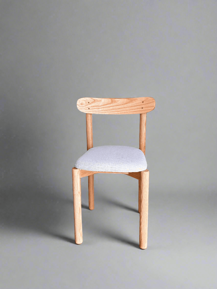 Handcrafted Solid Ash Wood Dining Chair - Mid-Century Modern Kitchen Furniture