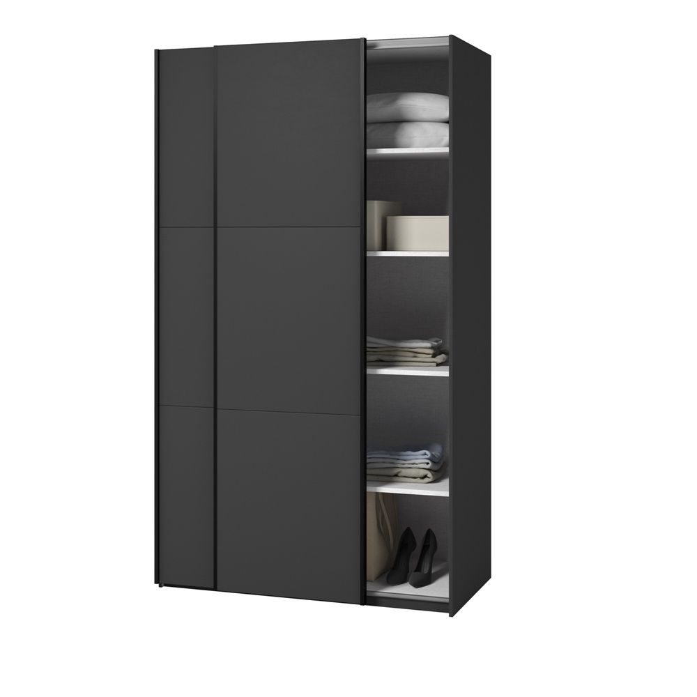2-door wardrobe simple (black lead)