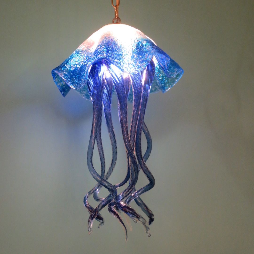 Blown Glass Chandelier Jellyfish Light - Art Glass Lighting