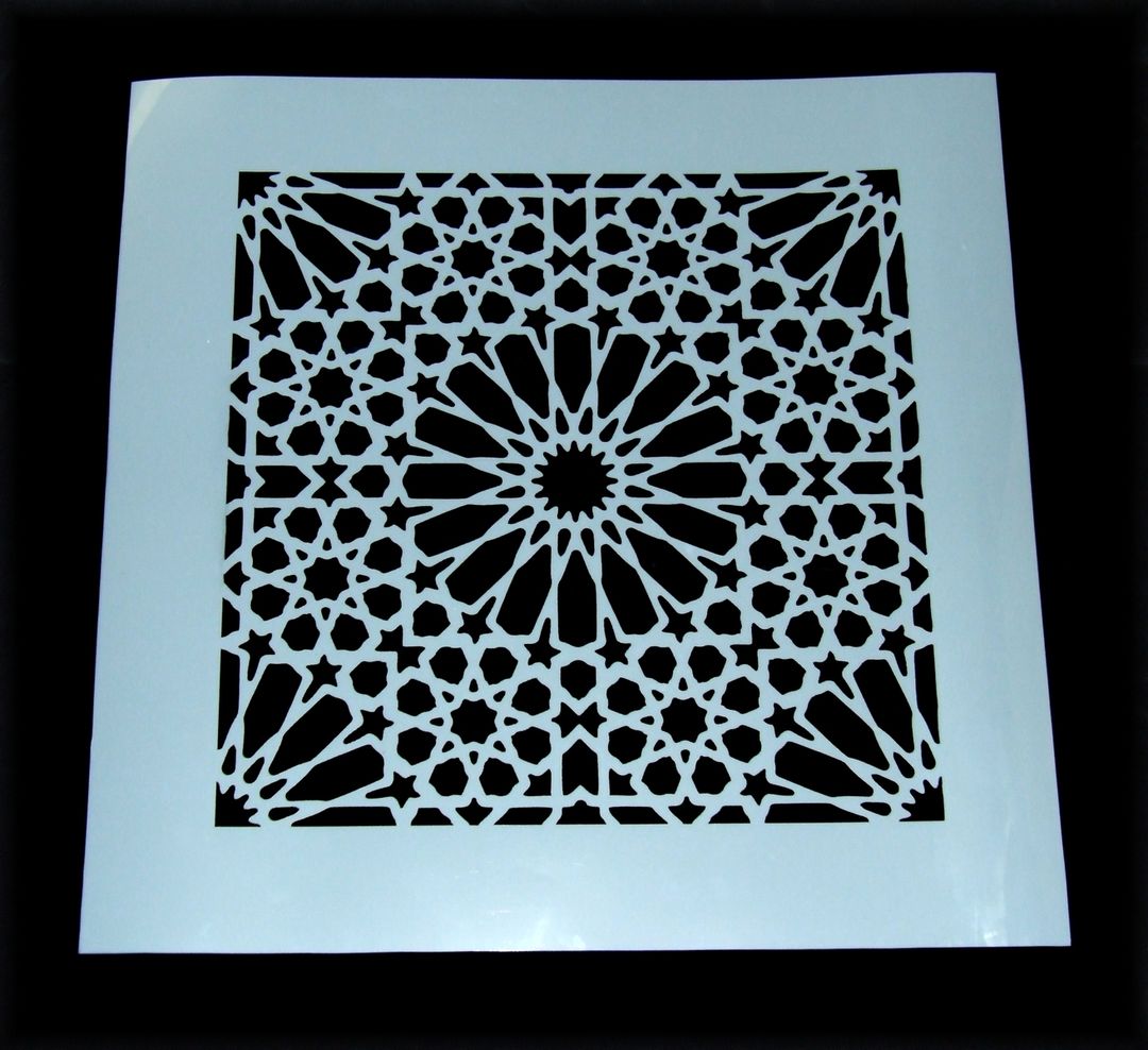 Damask Moroccan Tile Pattern Mylar Stencil - Laser Cut | Maker Marketplace, image size:1080x988