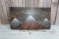 10x20in Rustic Mountain Wall Art. Wall Hanging Decor For The Home. Handmade Gifts 1 small