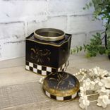 Courtly Vanity Storage Checked Cotton Ball Jar Checked Tea Tin 6 small